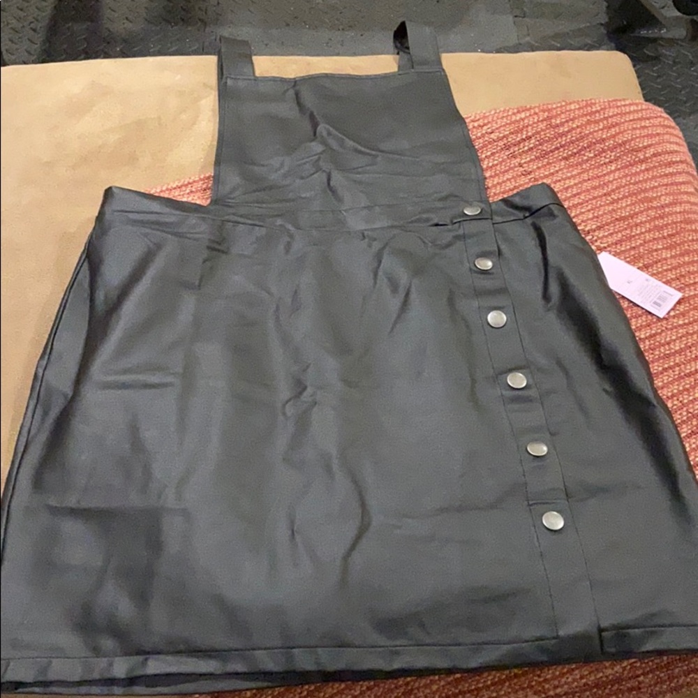 Wild Fable faux leather pinafore dress